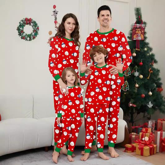 OMN Christmas Parent Child Set Children's and Women's Men's Snowman Home Clothes